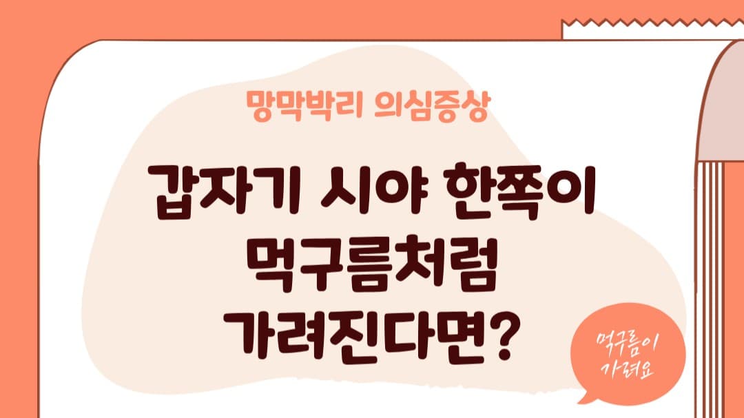 대구망막박리, 눈앞에 검은 점이 갑자기 많아졌다면? 👁️