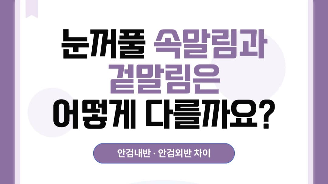 👁️ 눈꺼풀 속말림과 겉말림, 어떻게 다를까요?