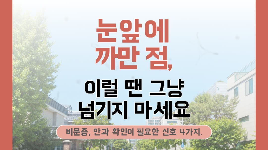 눈앞에 까만 점이 보여요, 비문증일까요? 👀