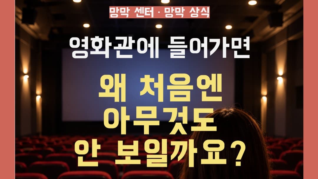 🎬 영화관에 들어가면 왜 처음엔 아무것도 안 보일까요?