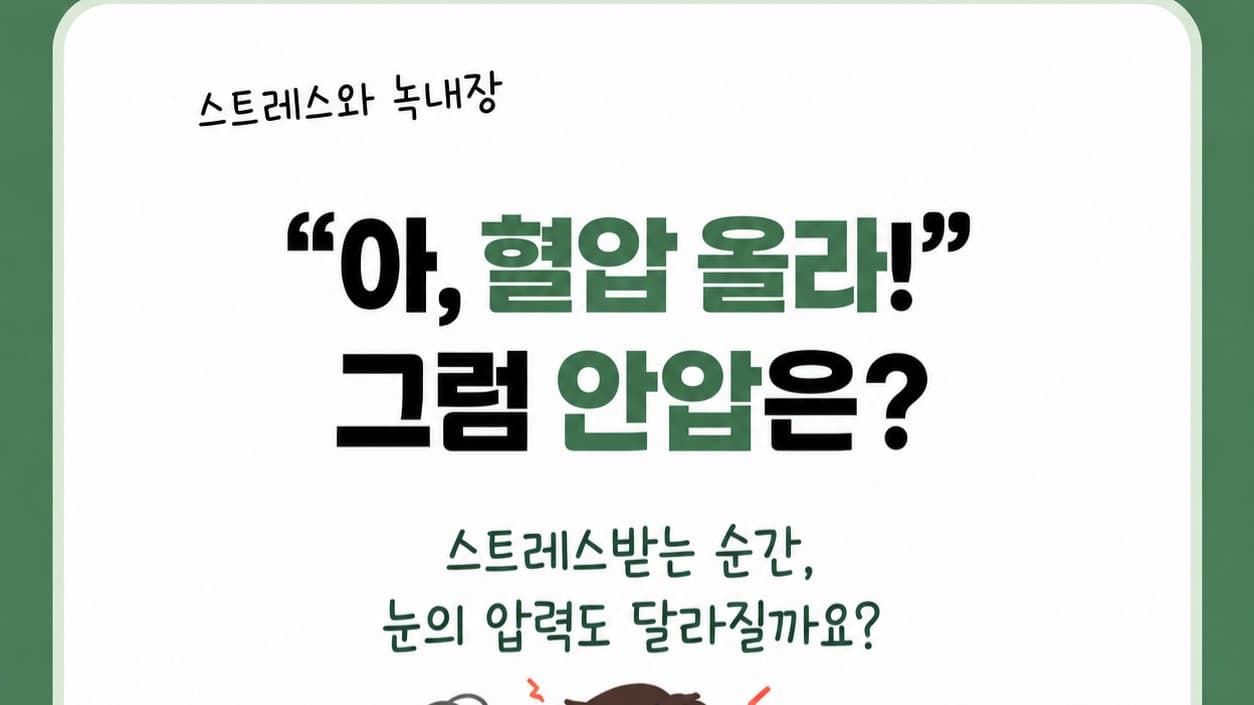 “아, 혈압 올라!” 😤 그러면 눈의 압력, ‘안압’도 달라질까요?